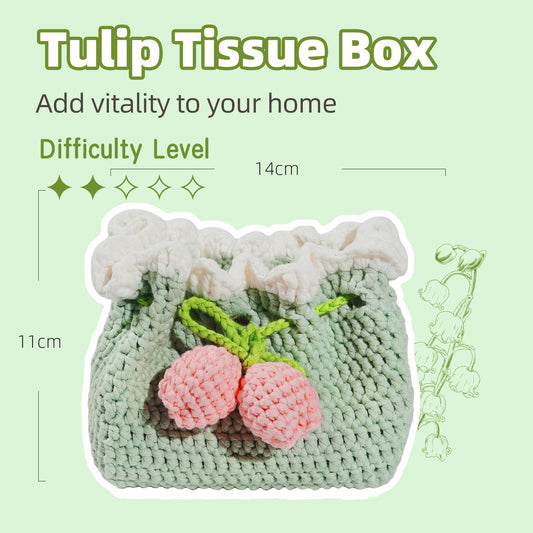 Add vitality to your home-Tulip Tissue Box Crochet Kit