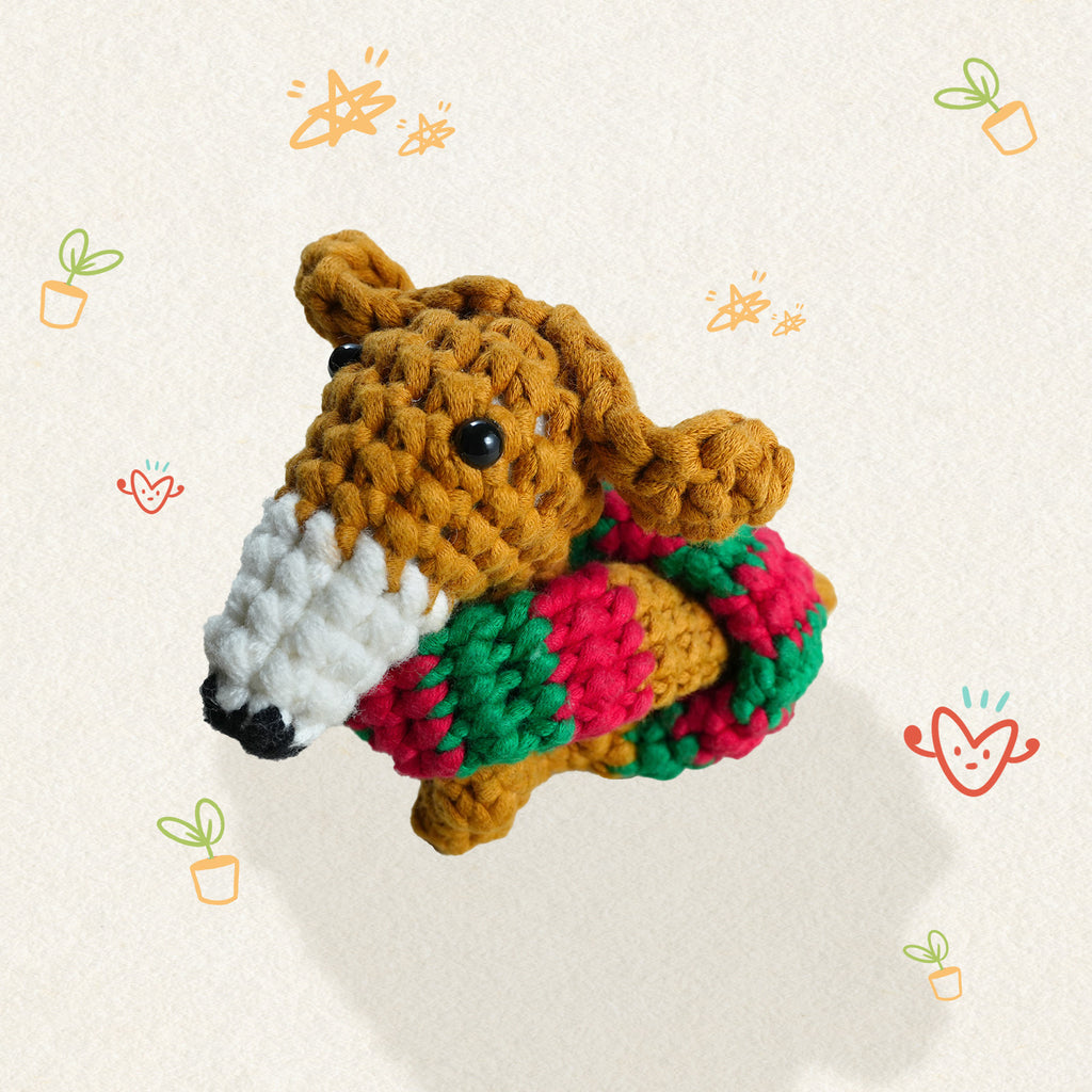 Christmas Long-Neck Dachshund Crochet Kit